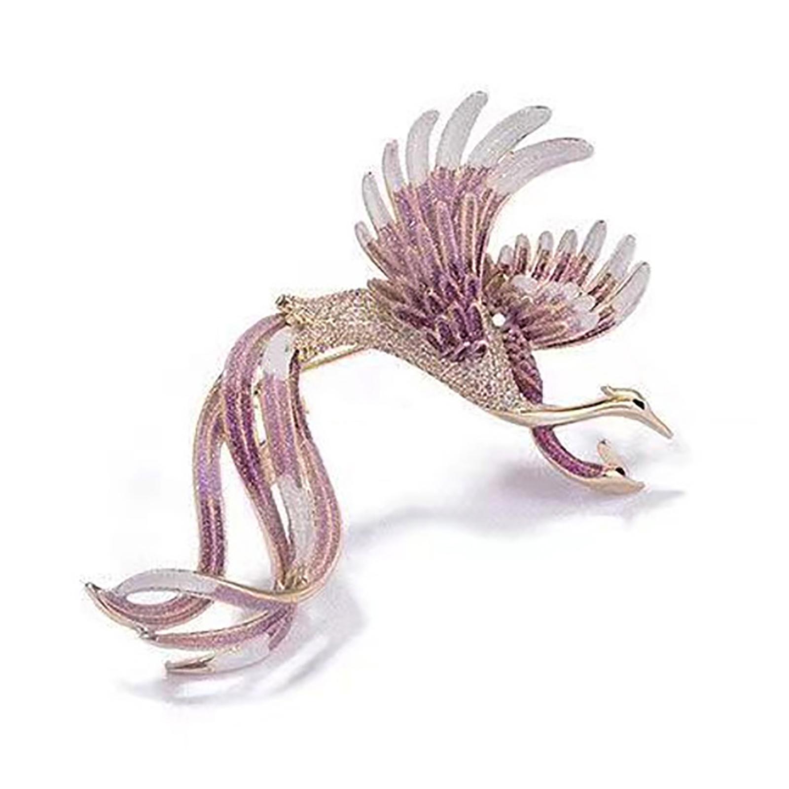 

Красивая эмалевая брошь-булавка «Феникс» Винтажная булавка для корсажа и аксессуаров для костюма фиолетовый