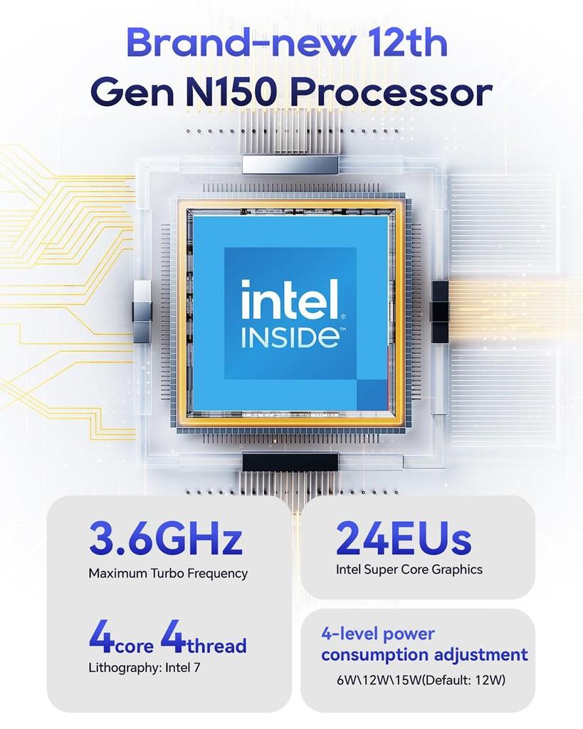 AOOSTAR N1 Pro Mini-PC, Intel N150 4 Kerne Max 3,6 GHz, 12 GB