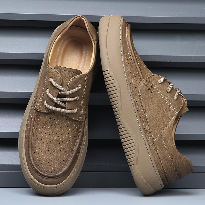Summer hollow men's shoes leather breathable retro business casual leather shoes men's trend versatile hole shoes