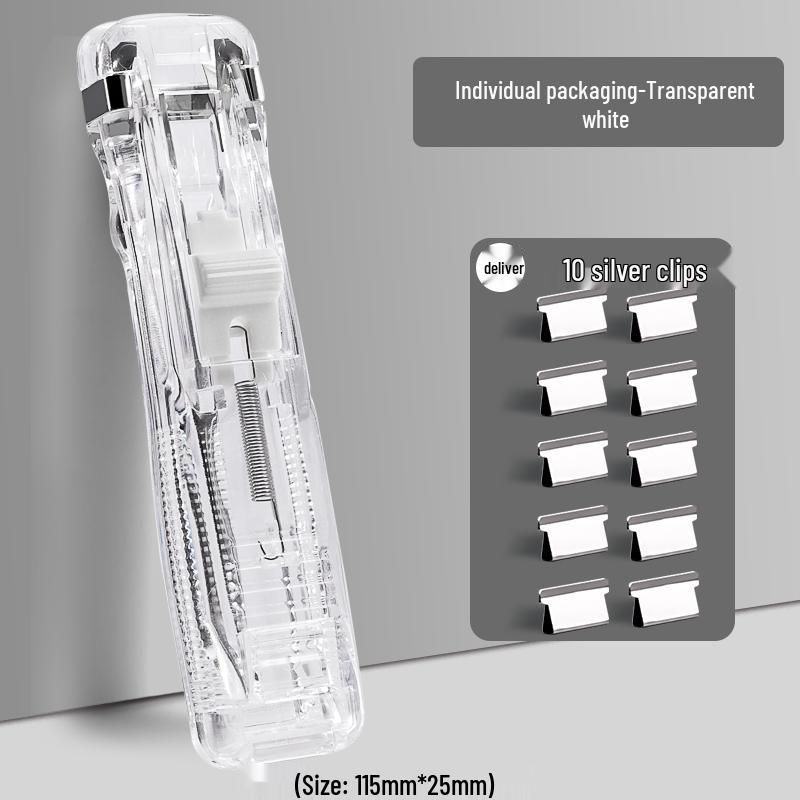 Push Clip and Stapler Set for Organizing Papers and Files