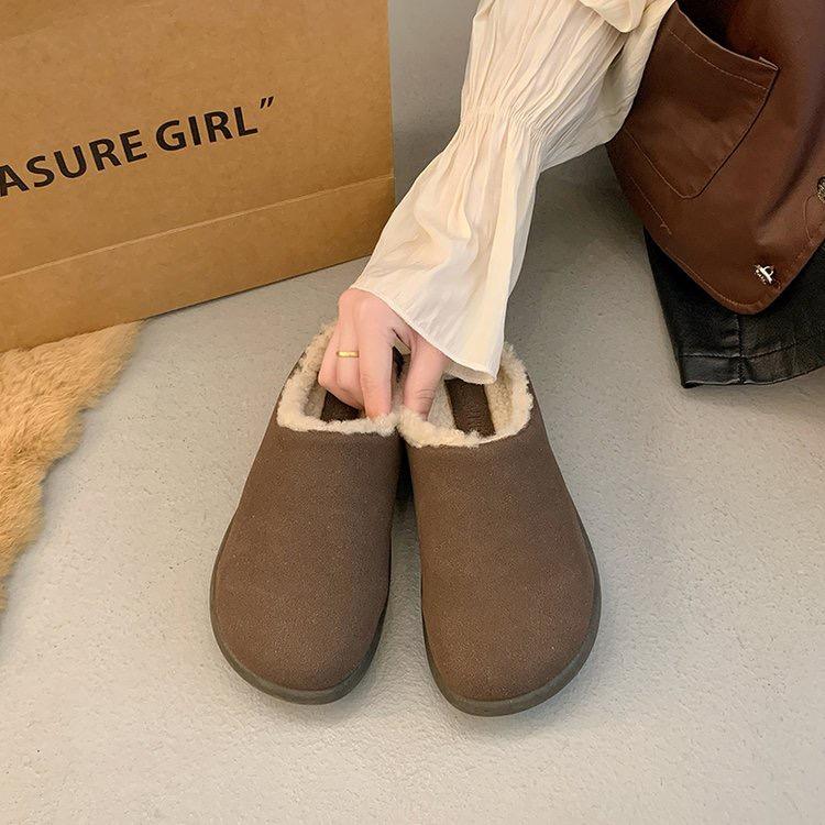 

2024 Повседневные хлопковые тапочки на плоской подошве для женщин Новые удобные закрытые теплые тапочки с носками для женщин Тапочки без застежек 40 хаки