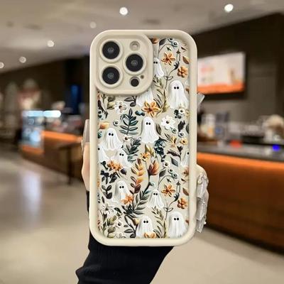 Trendige Handyhülle mit Geisterblumen für Apple iPhone 17 Pro Max/16/15/14/13