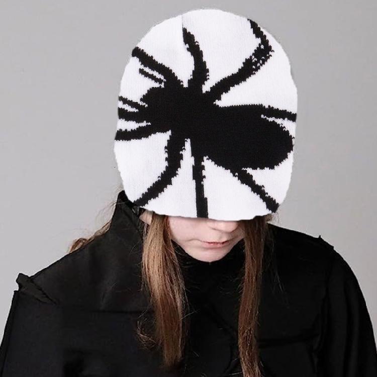 Halloween Jacquard Spiders Hat Knit Windproof Hat for Adult Winter Cycling Ski