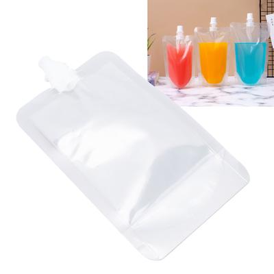 50PCS Plastic Flasks Leakproof Drinking Liquid Beverage Bags Plastic Clear Drink Container with Funnel for Travel Camping Outdoor Sports