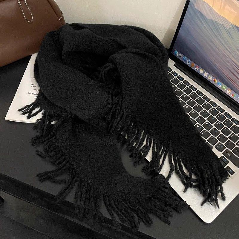 Korean Niche Tassel Triangle Shawl for Women - Versatile, Warm Autumn Winter Scarf