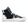 Sacai X Blazer Mid Black Grey Unisex Sneakers Black-anthracite BV0072-002