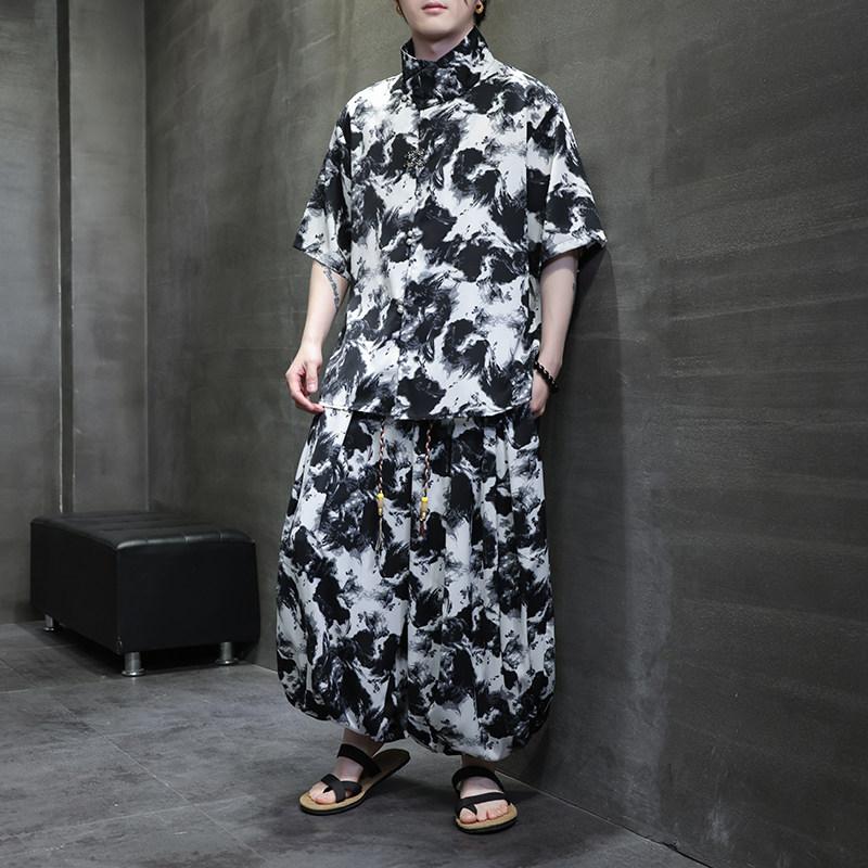 Short Sleeved Men s Summer Casual Sports Two-piece Set 2XL