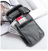 Chaiclo Passport Case with RFID Guard and Neck Pouch for Small Storage Hanging Neck Holder with Back Zipper Security, Travel, Pockets, (Gray)
