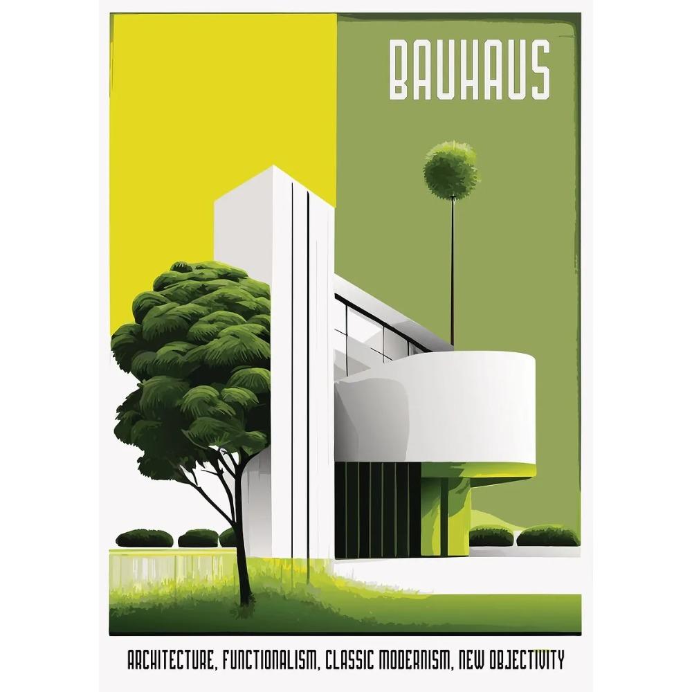 Bauhaus Moderne Architektur Poster Linien und Minimalistische Architekten Drucke Leinwand Malerei Wandkunst Bild Heim Wohnzimmer Dekor