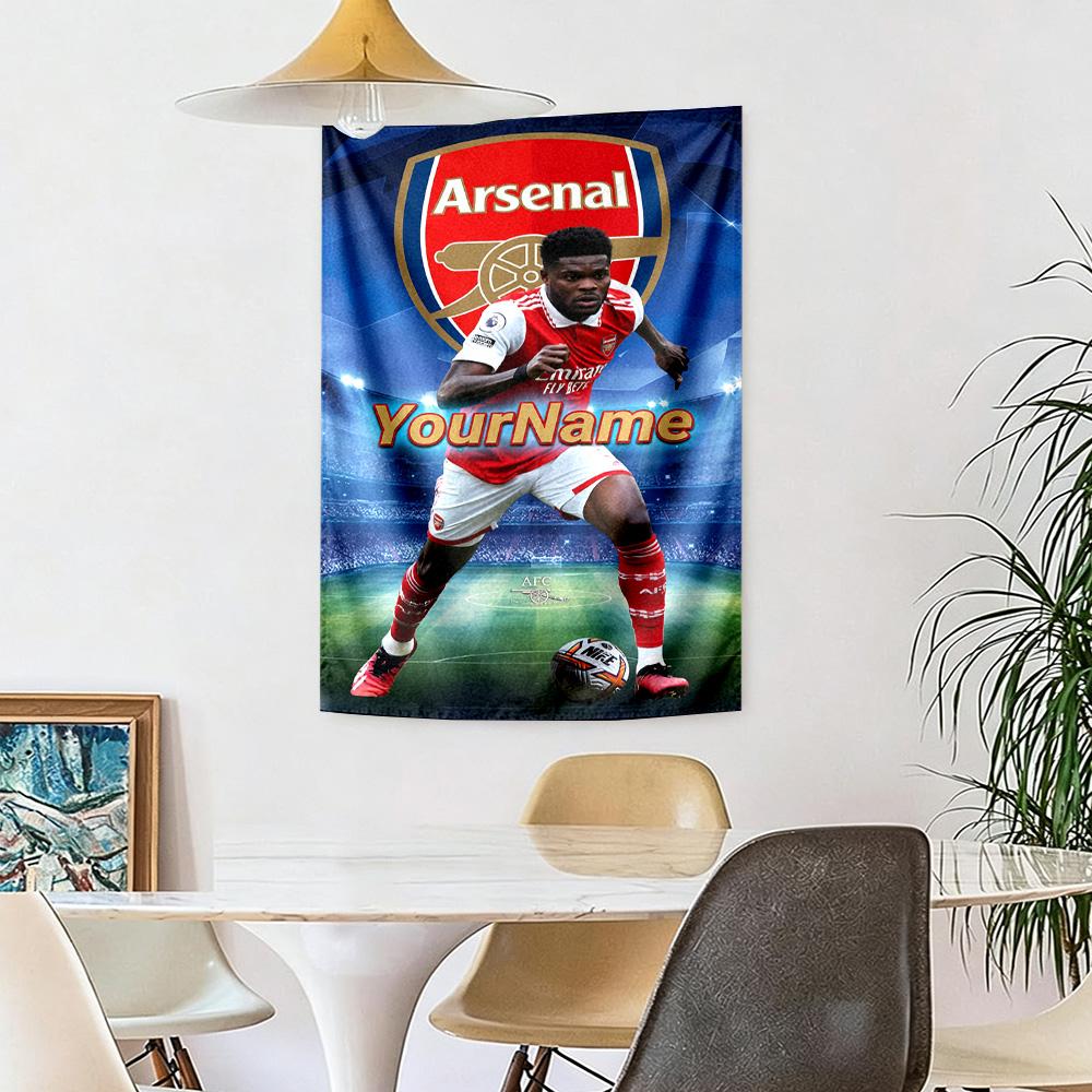 Arsenal Custom Ditt Navn Vægdekoration Vægtæppe Kunst Til Kæledyrsminde Fødselsdag Bryllupsfest Baggrund Familiegave