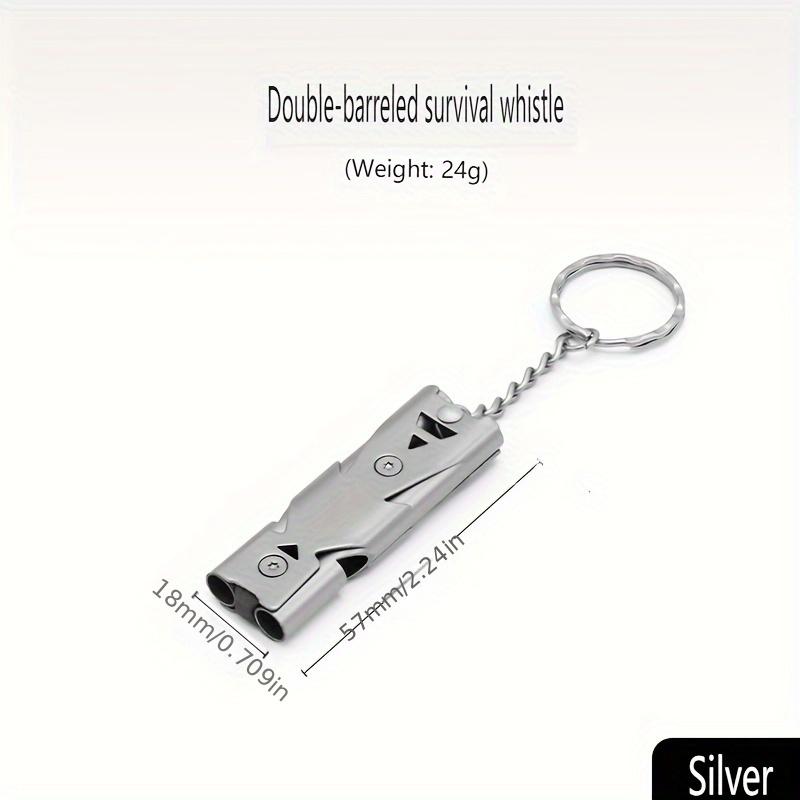 Stainless Steel High-Decibel Survival Whistle Loud, Dual-Chamber Design for Emergency Rescue Outdoor Safety