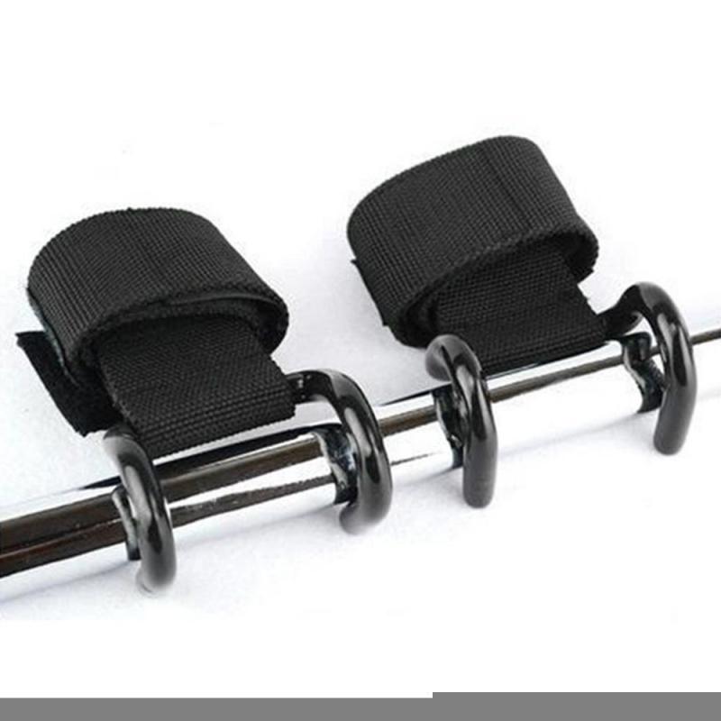1PC Adjustable Size Strong Steel Hook Grips Straps Weight Lifting Strength Training Gym Fitness Black Wrist Support Lift Straps