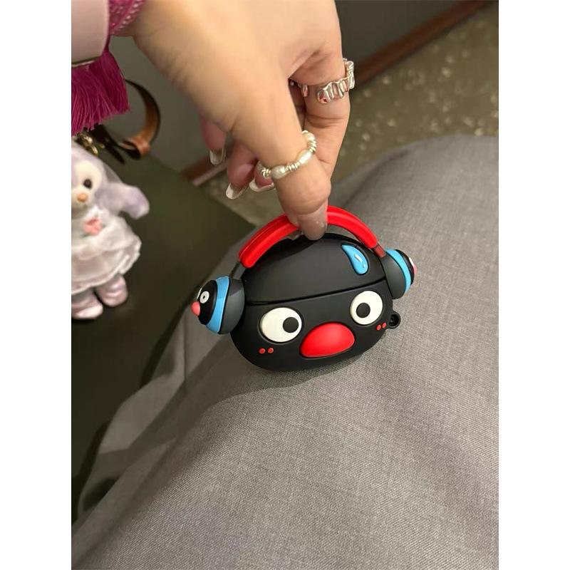 Cartoon wearing earphones penguin suitable for AirPodsPro1 protective case three-dimensional 1st generation 1st generation Apple 1 Bluetooth earphone 