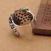 Adjustable Open Ring Men Women Vintage Ethnic Style Pixiu Lucky Charm Plated Statement