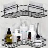 1/2pcs Bathroom Shelf, Shower Caddy Rack, Bathroom Kitchen No Punching Triangle Storage Rack, Shower Shelf, Shampoo Storage Rack Holder