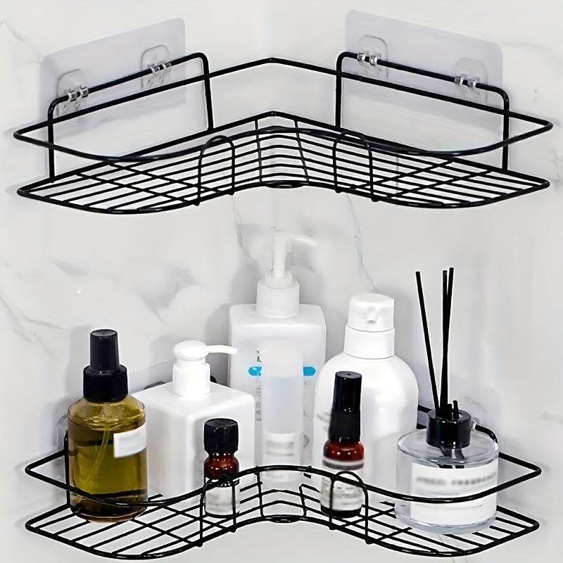 1/2pcs Bathroom Shelf, Shower Caddy Rack, Bathroom Kitchen No Punching Triangle Storage Rack, Shower Shelf, Shampoo Storage Rack Holder