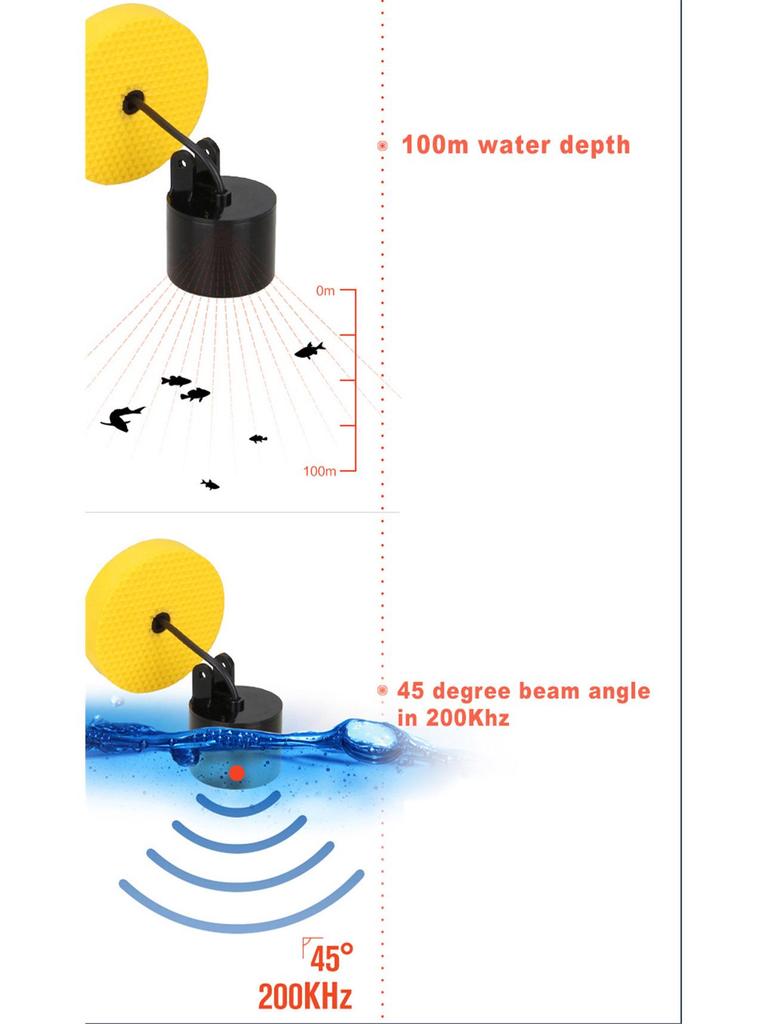 Sonar Wired Fish Finder HD - Visual Fish School Detector for Angling