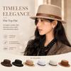 Belt Ornament Formal Hat Wide Brim Bucket Hat Retro Opper Hat  For Women