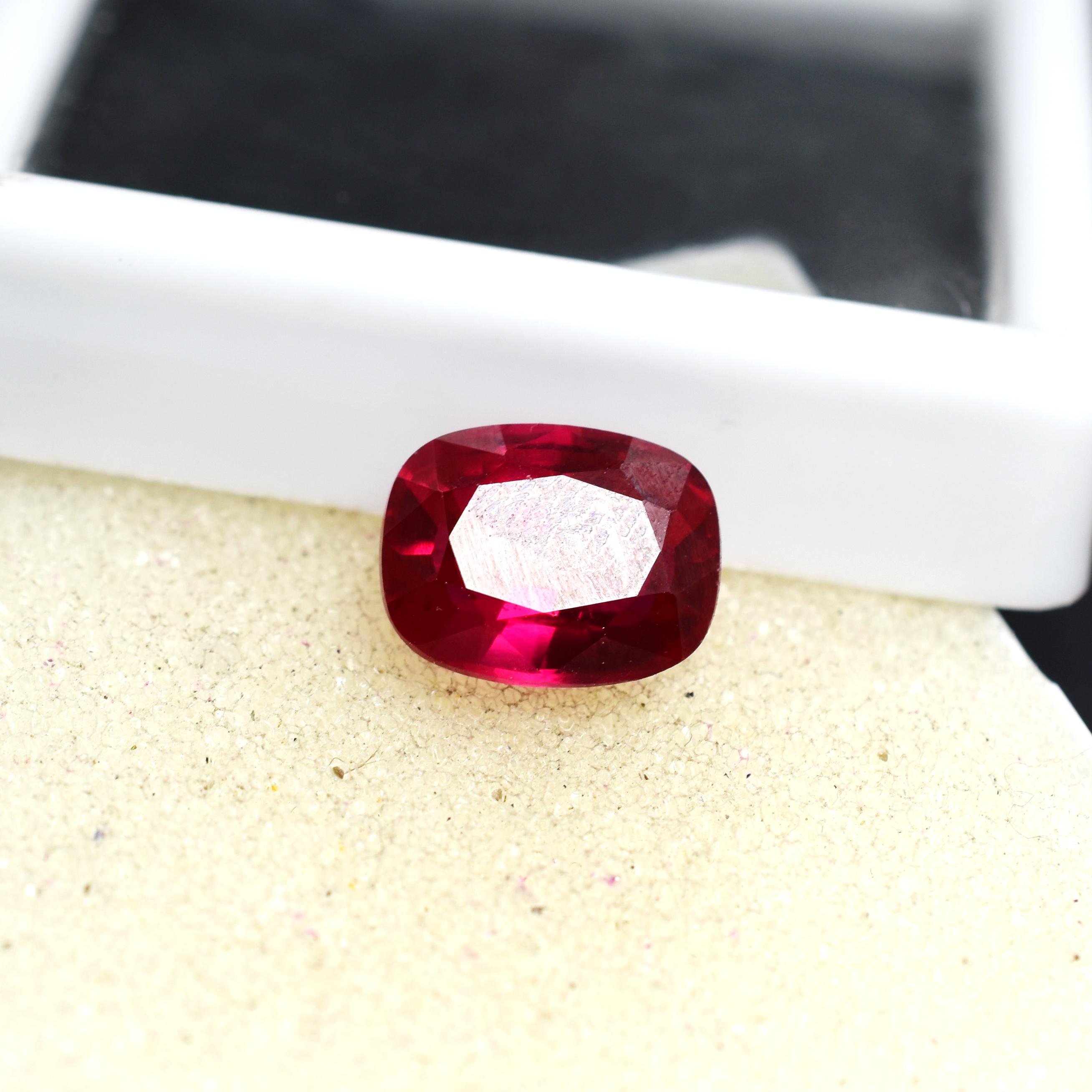 

Pendant Making Natural Pink Ruby Cushion Cut 5.30 Ct CERTIFIED Loose Gemstone M-888-Ra 11 mm approx рожевий