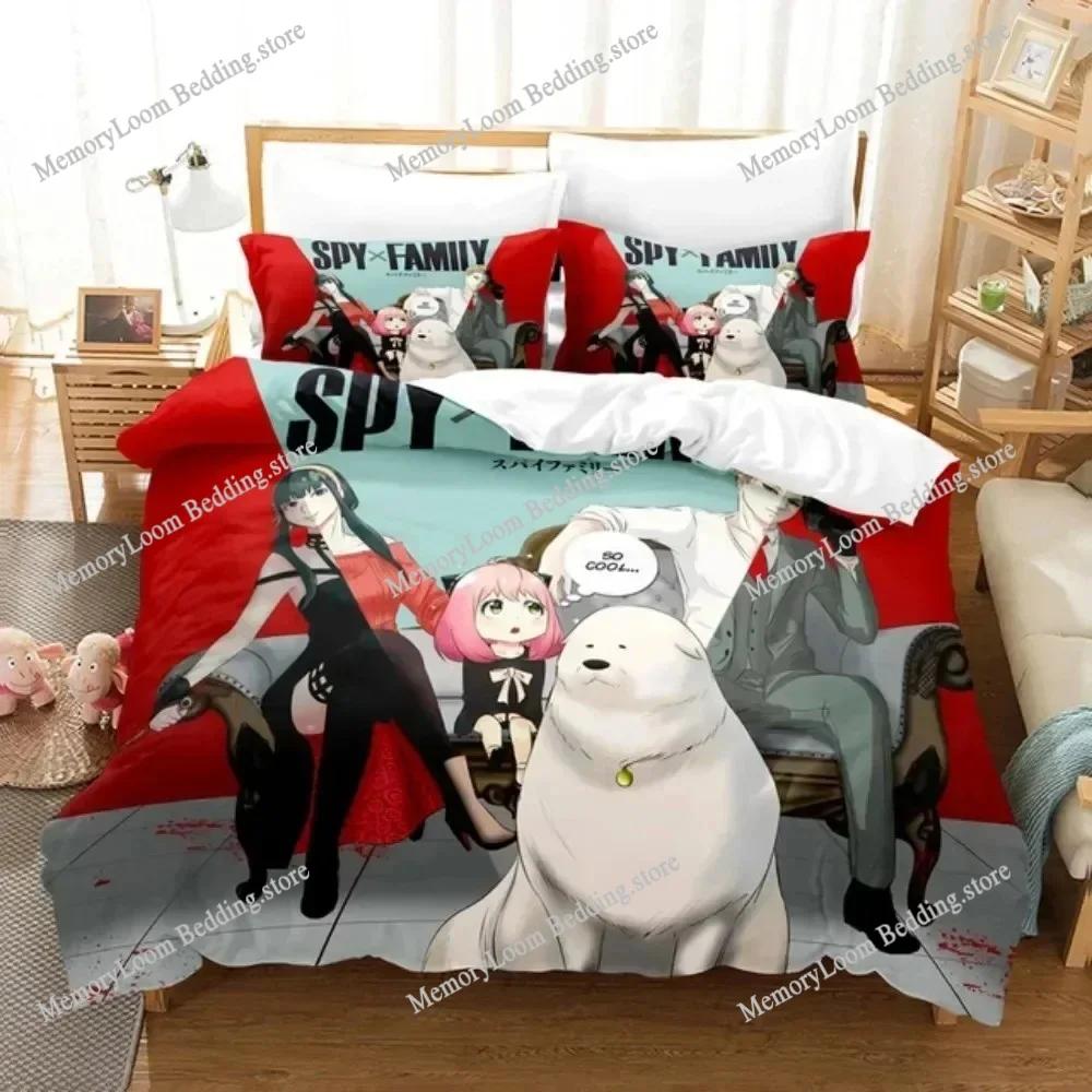SPY×FAMILY Bedding Set Anya Forger Duvet Cover Set Microfiber Single Queen King Twin Full Size Quilt Cover for Adult Kids