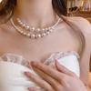 Collar Collarbone Neck Chain Imitation Pearl Clavicle Chain Exaggerated Necklace  Party Jewelry