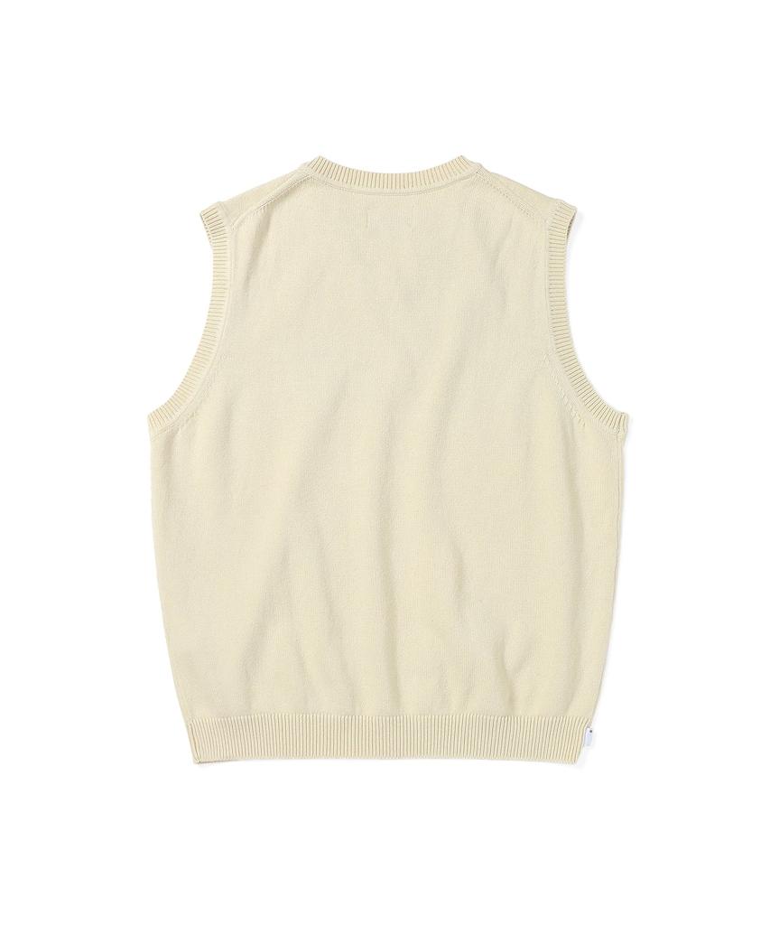 Thisisneverthat Script Logo Knit Vest Ivory