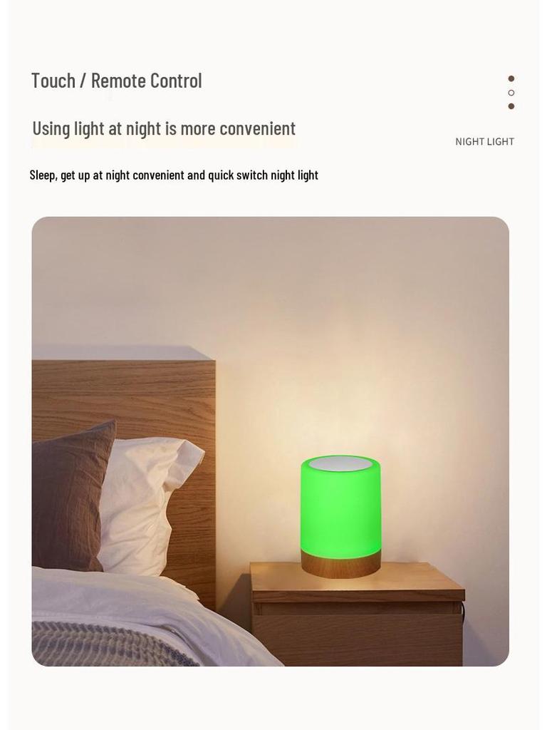 Nachtlicht mit Touch-Steuerung: Nachttischlampe zum Füttern des Babys & für entspannende Atmosphäre mit farbigem, weichem Schein