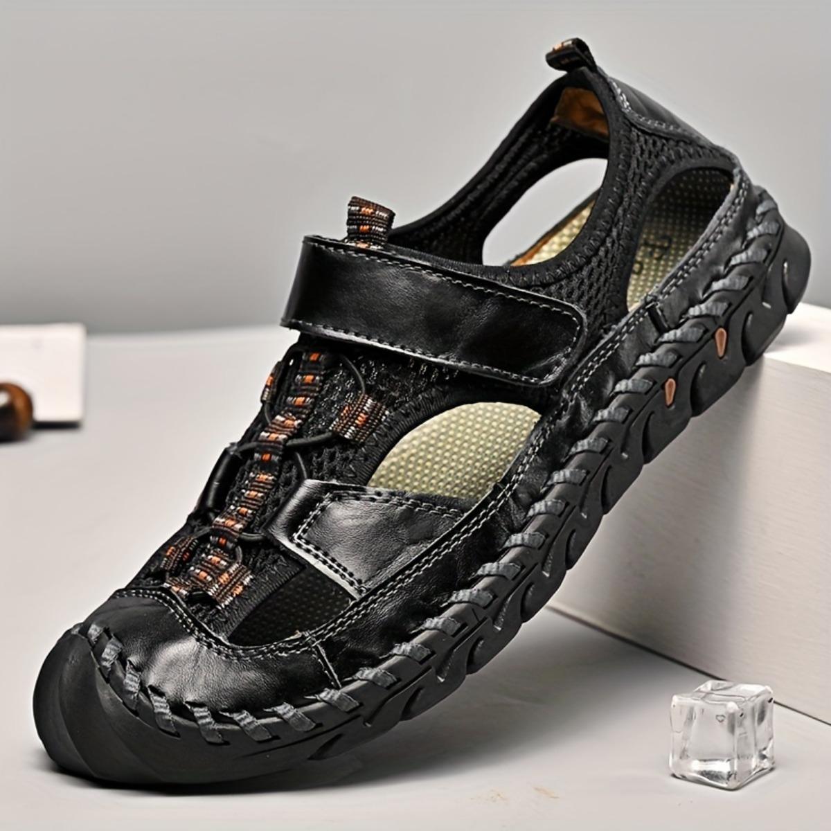 

Мужские сандалии, Пляжная обувь, Мужские закрытые сандалии, Дышащие водные сандалии, Нескользящая обувь для ходьбы на открытом воздухе, Удобные походные спортивные сандалии для скольжения, 42 чёрный