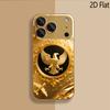 Golden Wing Patterned tempered glass design for iPhone16 17 Pro Max 15 14 13 12 11 ProMax Phone Case Camera Cover Shockproof H