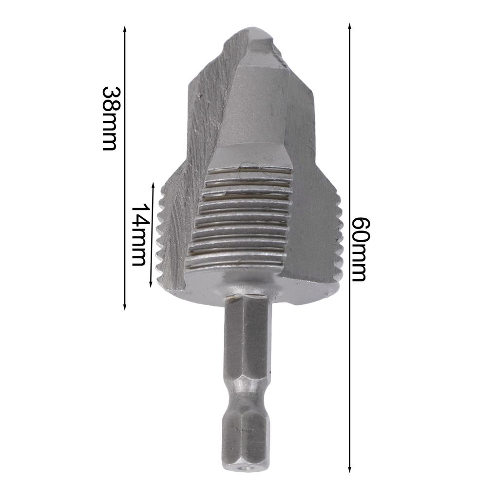 Three Blade Thread Drill Bit 3in1 with Hex Handle for Pipe Repair Usage