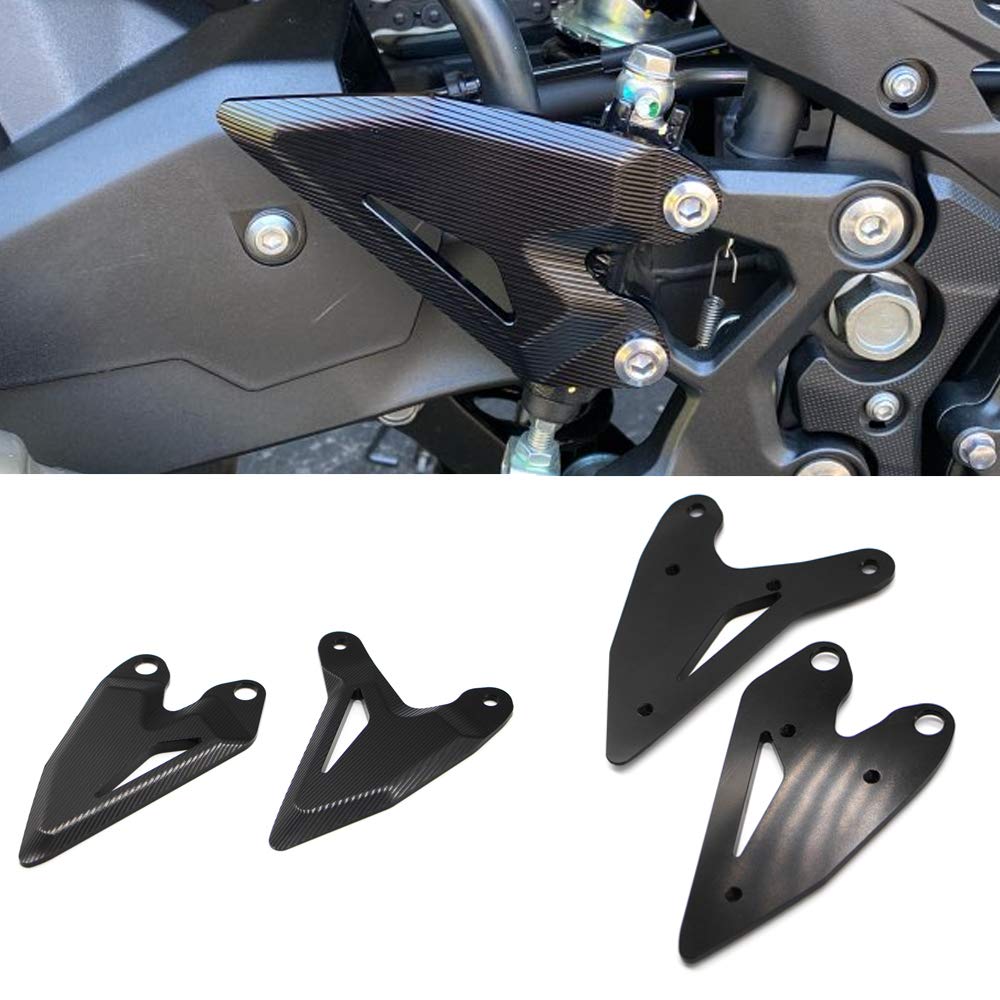 

LEDISHUN Heel Plate Left and Right Set for NINJA400 Z400 NINJA250 Z250 Heel Plate Guard (Black) чёрный