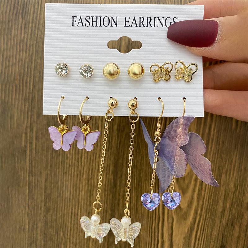 Trendy Colorful Earrings Set For Women Girls Green Resin Pearl Gold Color Metal Circle Dangle Earrings 2026 New Fashion