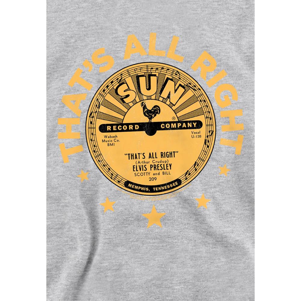 Sun Records Childrens/Kids Elvis Presley Thats All Right Youth Heather Hoodie