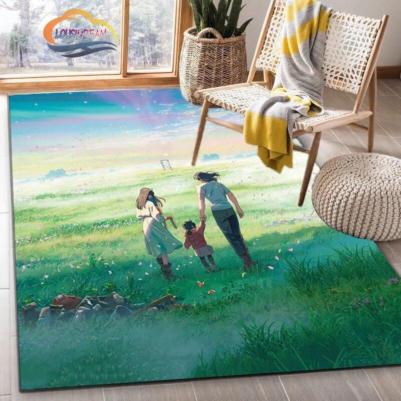 Latest Animated Suzume Anime Carpet 3D Printing Decorative Floor Mat for Children and Girls Living Room Bedroom Sofa Area Rug