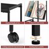 Record Player Table,2 Tier Record Player Stand,Vinyl Record Stand Storage with 4 Wheels, Turntable Stand for Bedroom Living Room