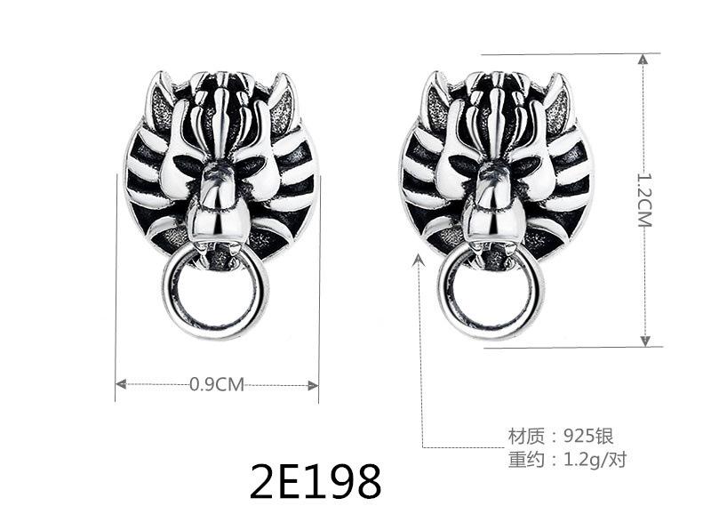 Retro Chinese Style Personalized Stud Earrings, Women'S Old Design Sense, Men'S Trendy Ruffian Handsome Earrings Customization