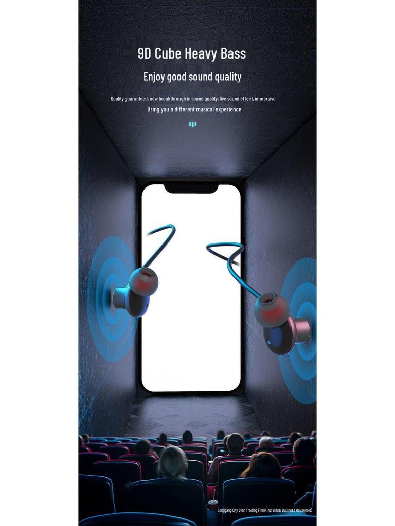 Ultra-Long Standby 5.1 Bluetooth Neckband Headphones with Card Slot & Heavy Bass, Compatible with Huawei, OPPO, Vivo, Apple.