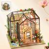 Miniatur-Puppenhaus-Bausatz zum Selberbauen: Gartenhaus, Zimmermodellbau, Heimdekoration mit Möbeln, Holzbastel-Puppenhaus-Geschenk