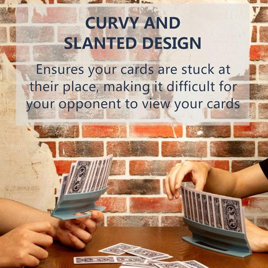 4Pcs Playing Card Holder Stand Stackable Storage Game Card Tray for Kids Adults Portable Poker Holder for Arthritis Patients