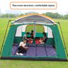 Tragbares Campingzelt Outdoor 3-4 Personen Zelt mit Überzelt und zwei Räumen, Atmungsaktives großes Zelt Set