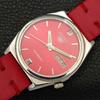 AUTOMATIC 7009A VINTAGE SEIKO 5 JAPAN MENS RED COLOR DIAL WATCH a701564-5 R206b-a701564