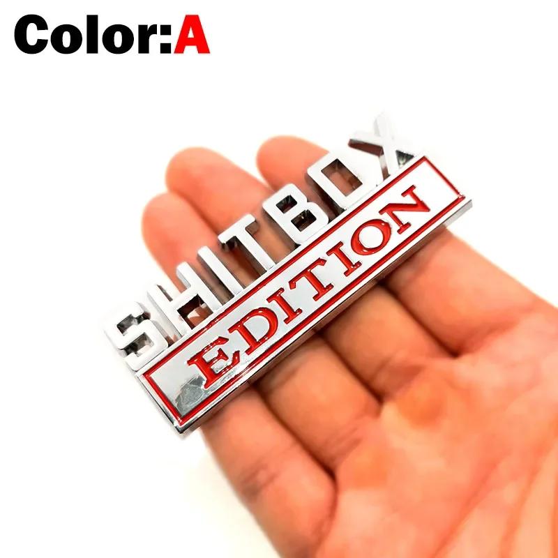 1Pcs 3D Chrome Black Red Metal Emblem SHITBOX EDITION Badge Car Tail Side Sticker Accessories for Jeep Dodge Chrysler ALX1