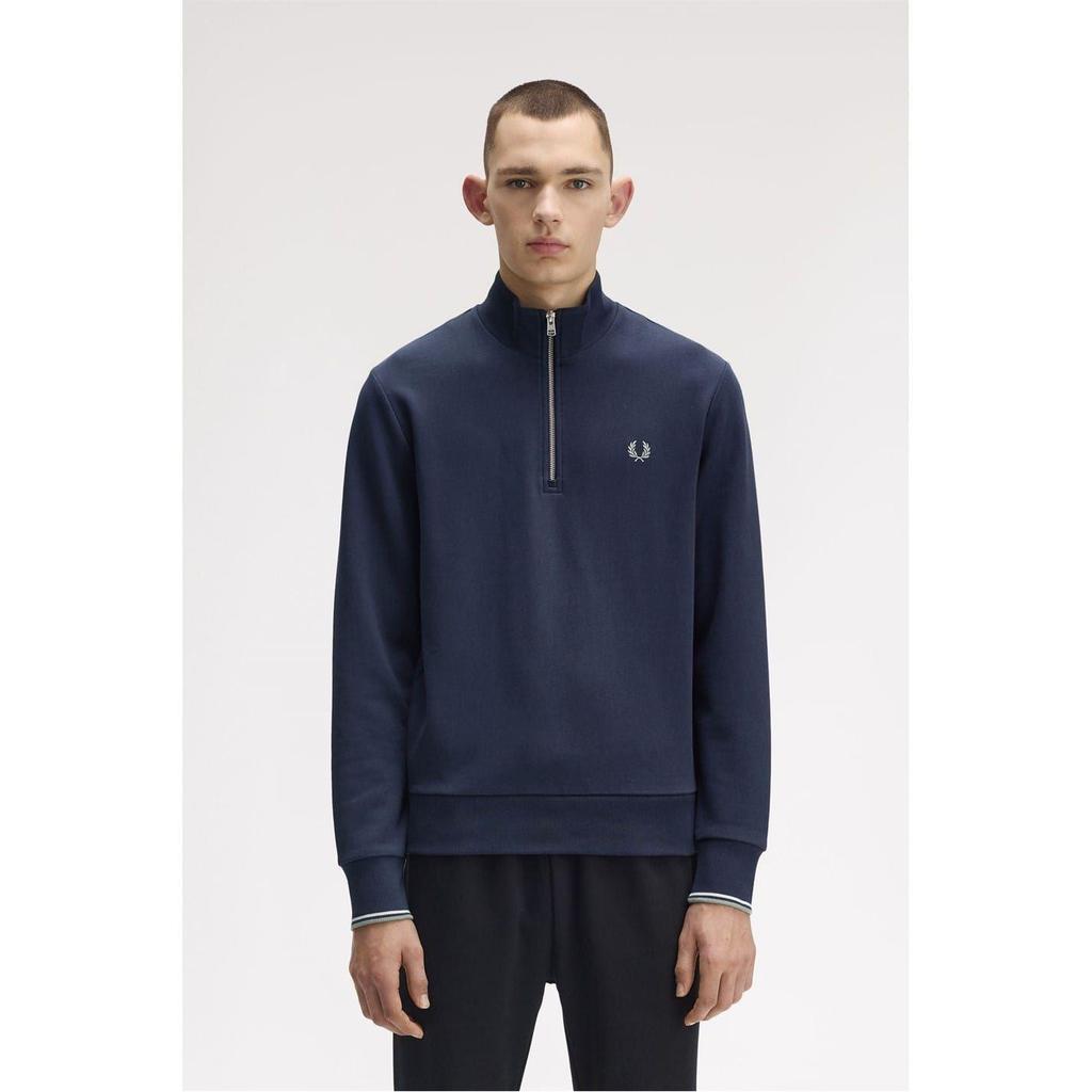 Fred Perry Mens Logo Half Zip Sweatshirt
