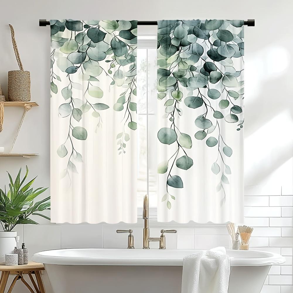 2pcs Lush Greenery Bliss Printed Blackout Door Curtains, Ideal for Living Room, Bedroom, Study, and Home Decoration