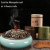 12 Hours Large Mosquito Coil Incense Burner Ceramics Cone Holder with Metal Lid Household with Fireproof Cotton Censer