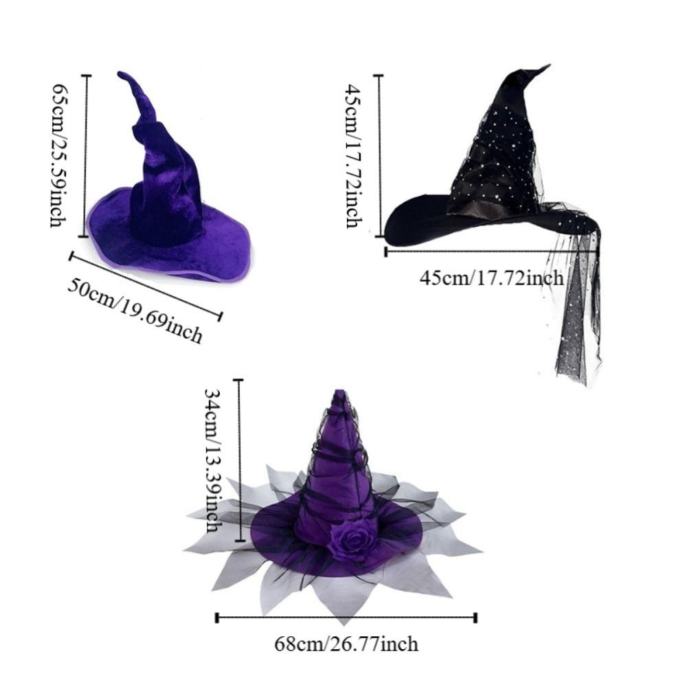 Gothic Queen Baroque Witch Hat Baroque Wizard Cap Foldable Halloween Witch Hat  Night Club