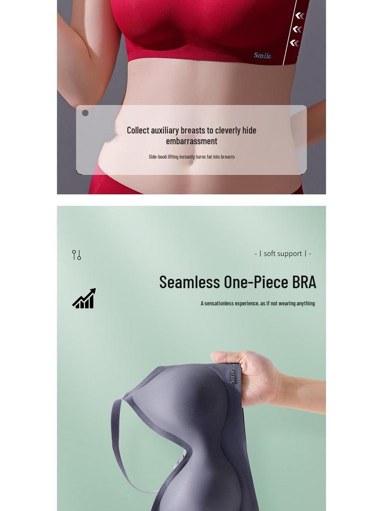 B78 Original Soft Support Seamless Jelly Strips Wire-free Anti-Sagging Latex Bra for Small Busts