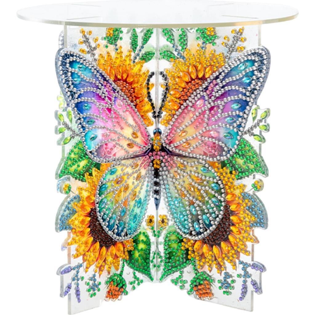 Acrylic Butterfly Flower Diamond Painting Plant Stand Diamond Art Potted Plant Holder Potted Plant Holder Rack for DIY Art Craft