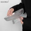 KEMORELA Hammered Glass Fruit Bowl Large Capacity Vertical Stripe Design for Restaurants Cakes And Snacks Elegant Serving Bowl