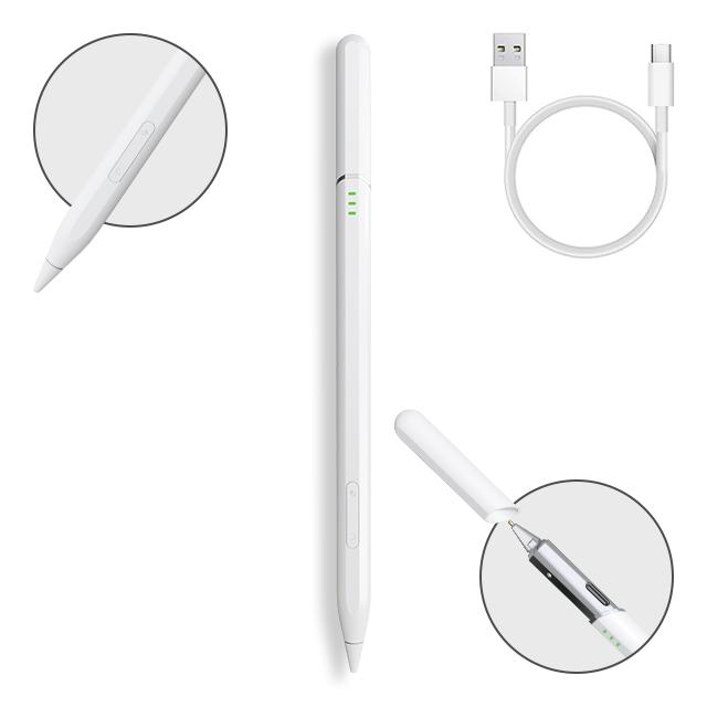 023A Active Digital Metal iPad Stylus Pen with Magnetic Function Eraser Key Hidden USB-C Port Compatible iPad Pro/Air/Mini